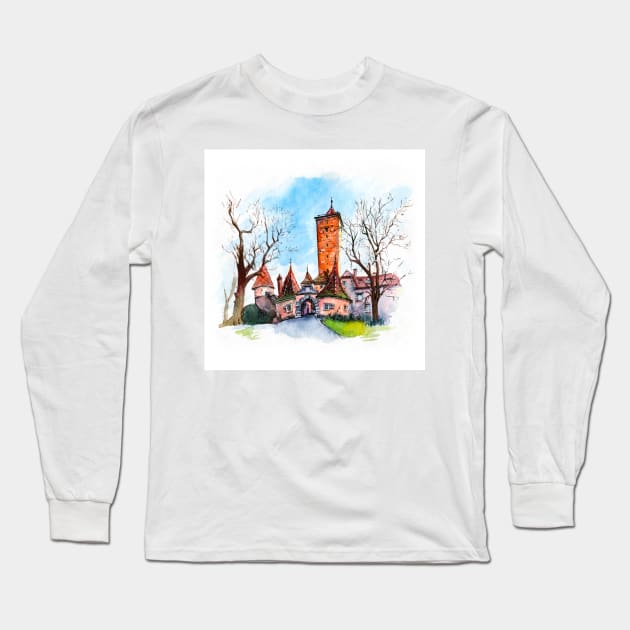 Rothenburg ob der Tauber, Bavaria Long Sleeve T-Shirt by kavalenkava